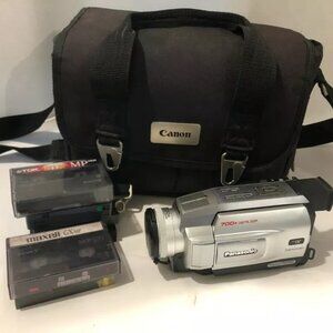 Panasonic PV-DV52D Video Camcorder, Carry Bag, Used Tapes, Untested As Is